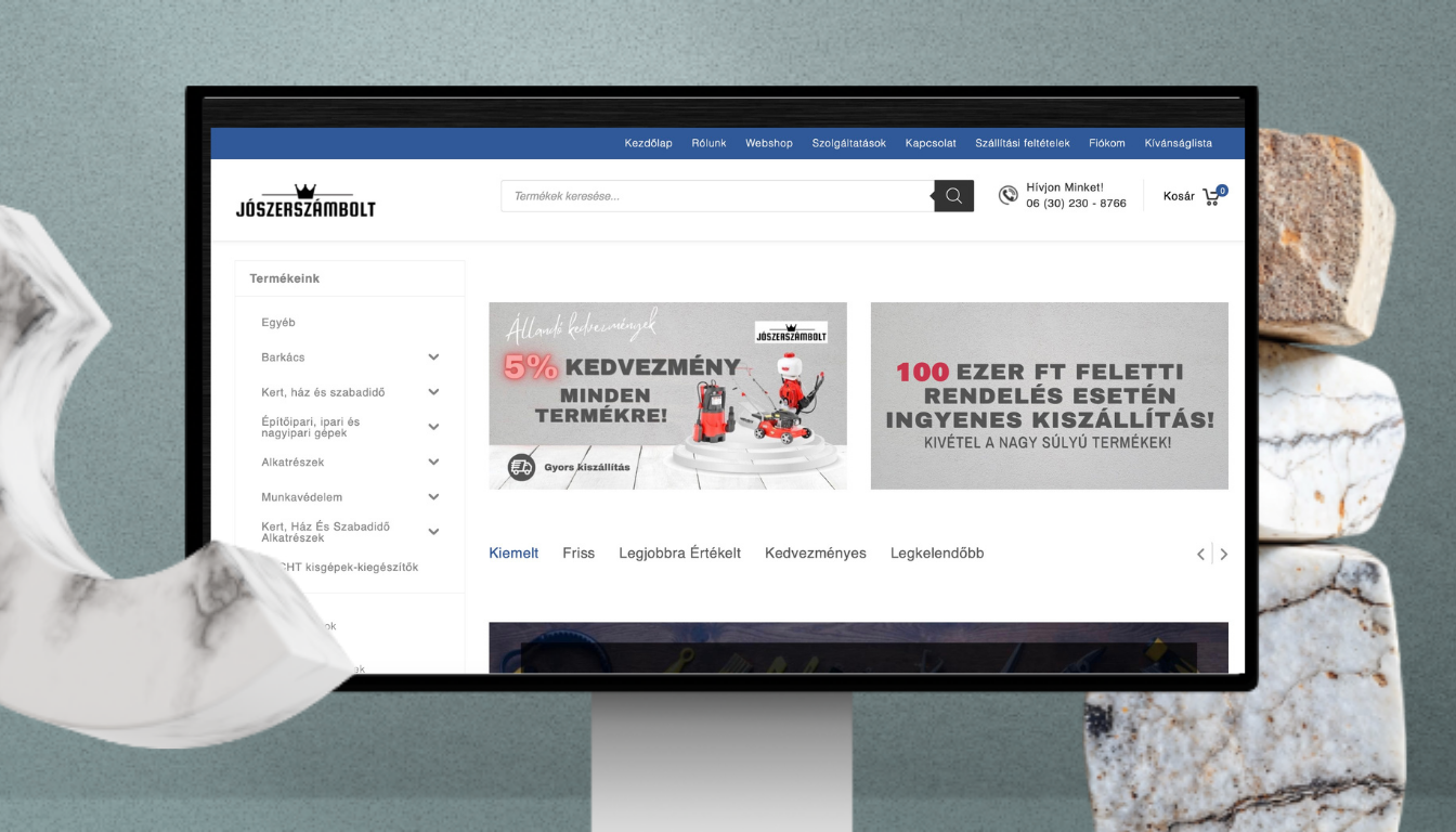 Jószerszámbolt WooCommerce webshop készítés – Athalie Consulting