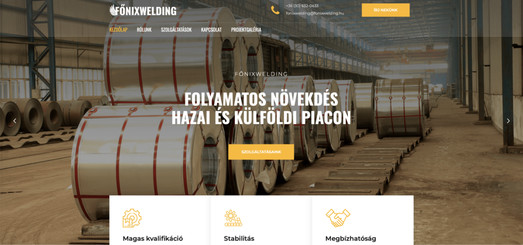 Főnixwelding céges weboldal készítés – Athalie Consulting