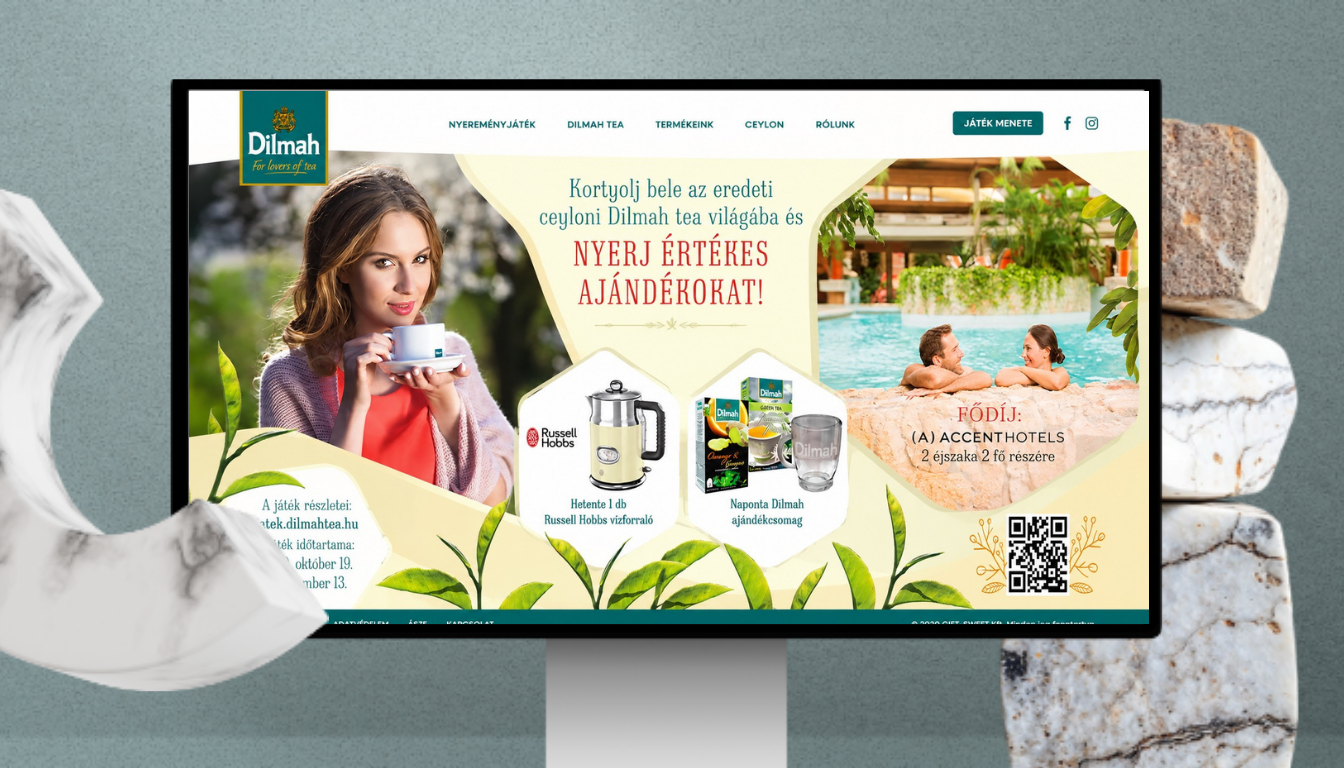 Dilmah nyereményjáték landing page – Athalie Consulting